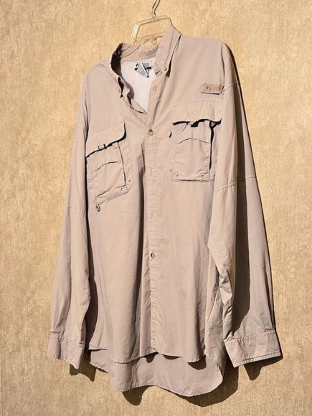 Columbia PFG Bahama II Long Sleeve Shirt Gray Large